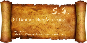 Silberer Honóriusz névjegykártya